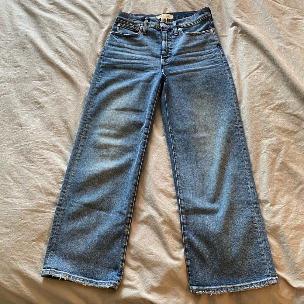 Madewell slim wide-leg crop 10” high rise denim size 25